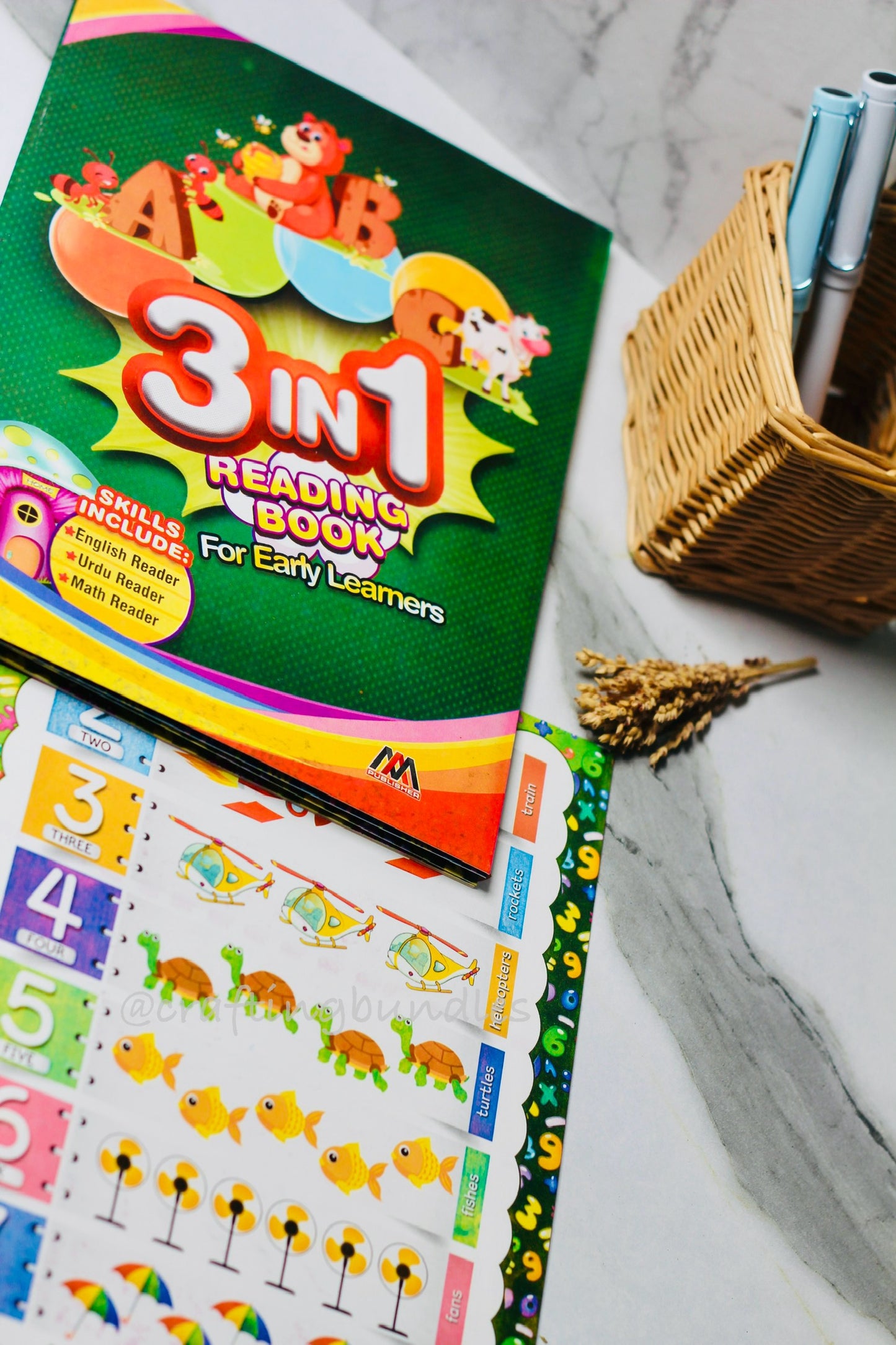 3 in 1 reading book (enlish,urdu,maths)