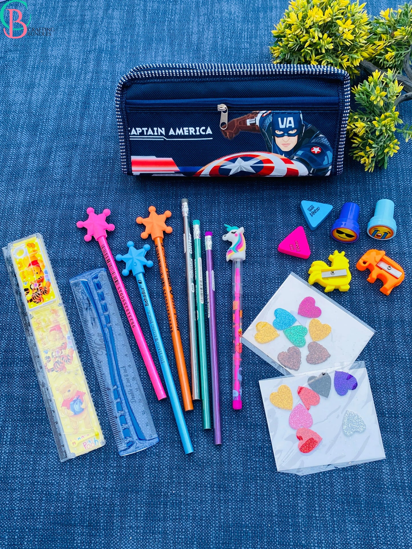 Captain America Pouch With Stationery