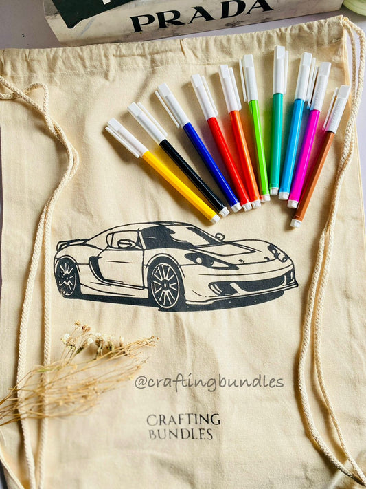 DIY Printed Bag For Boys With Markers