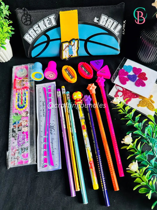 Basket Ball Pouch With Stationery