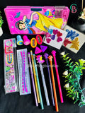 Button Pencil Box With Stationery