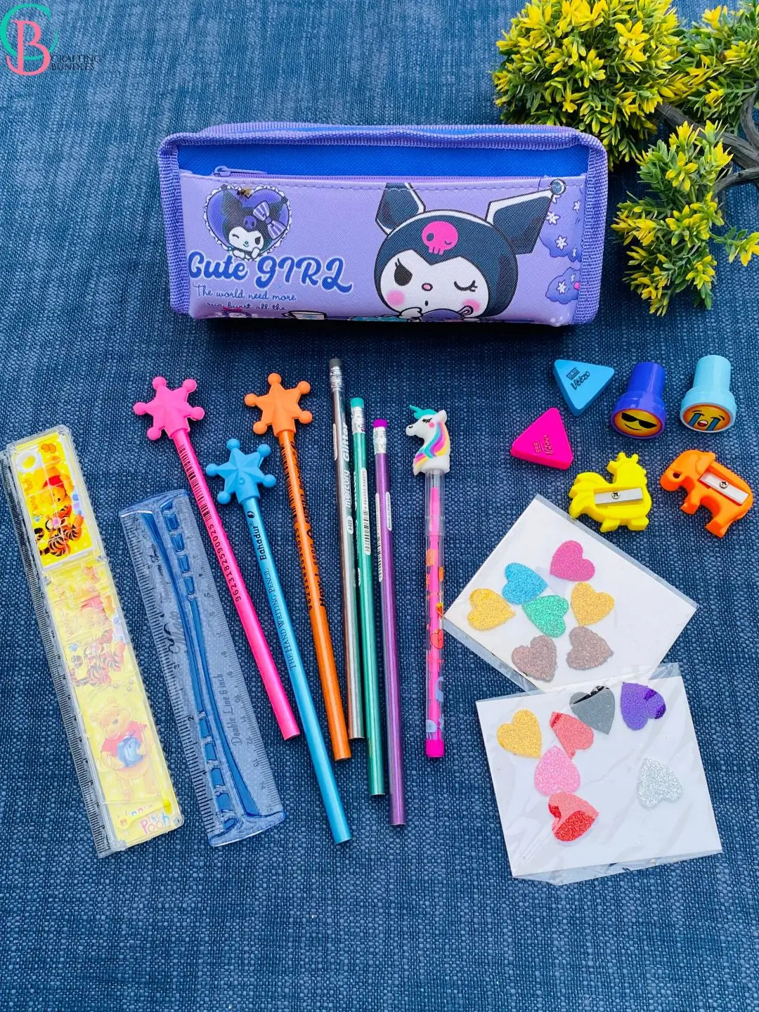 Kuromi Pouch With Stationery