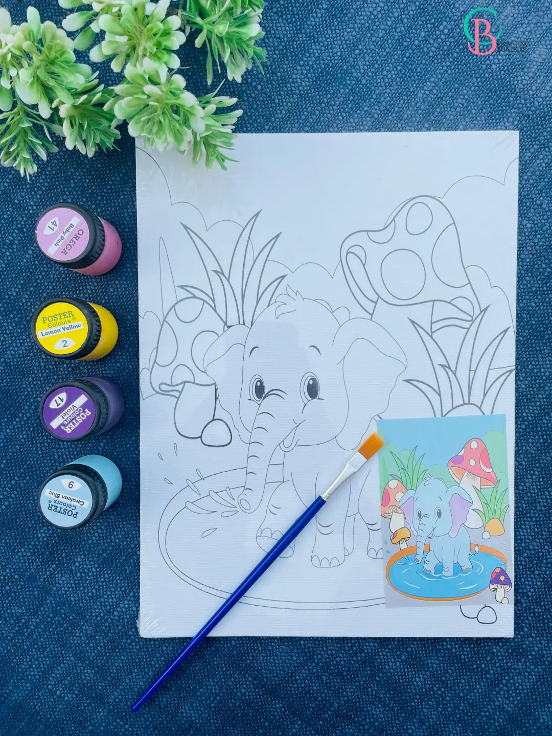 Printed Canvas With Paint Tub