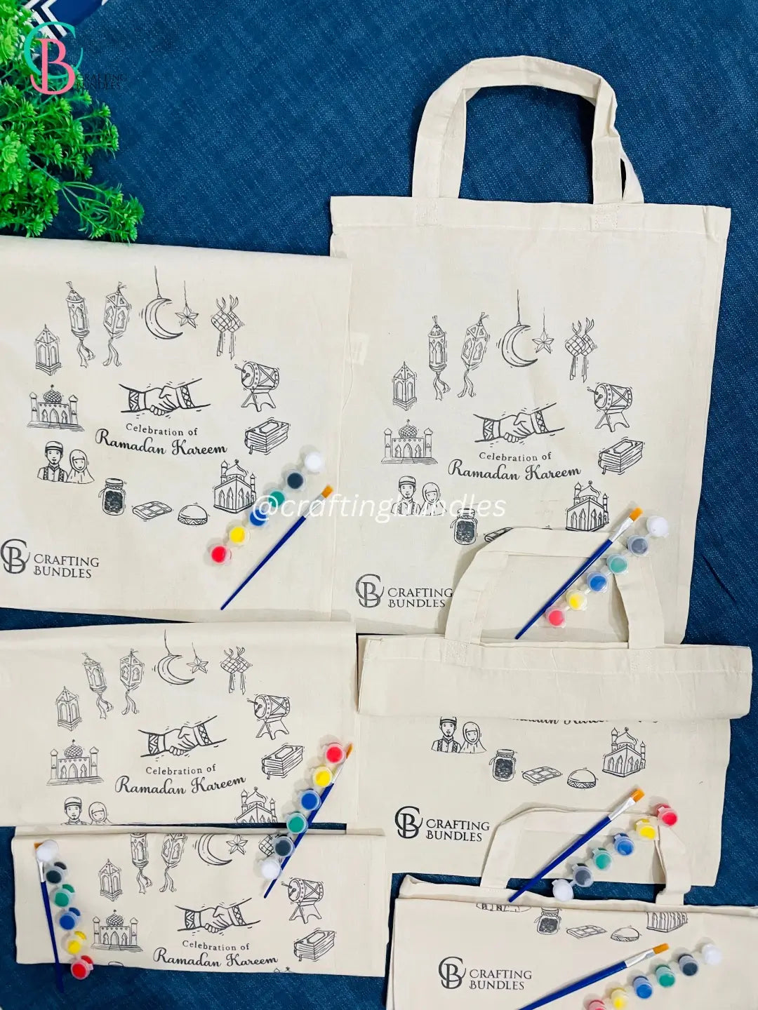 Ramadan Tote Bags With Paints