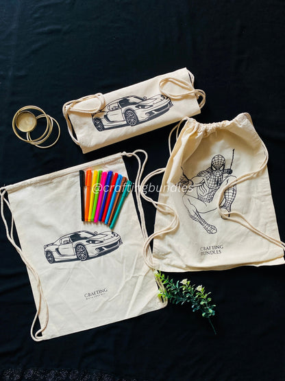 DIY Printed Bag For Boys With Markers