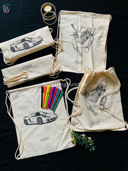 DIY Printed Bag For Boys With Markers