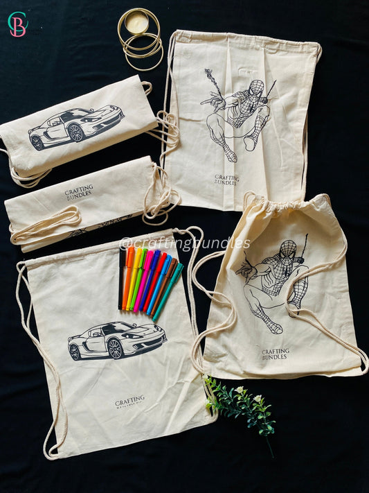 DIY Printed Bag For Boys With Markers