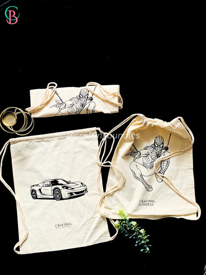 DIY Printed Boys Double Shoulder Bag