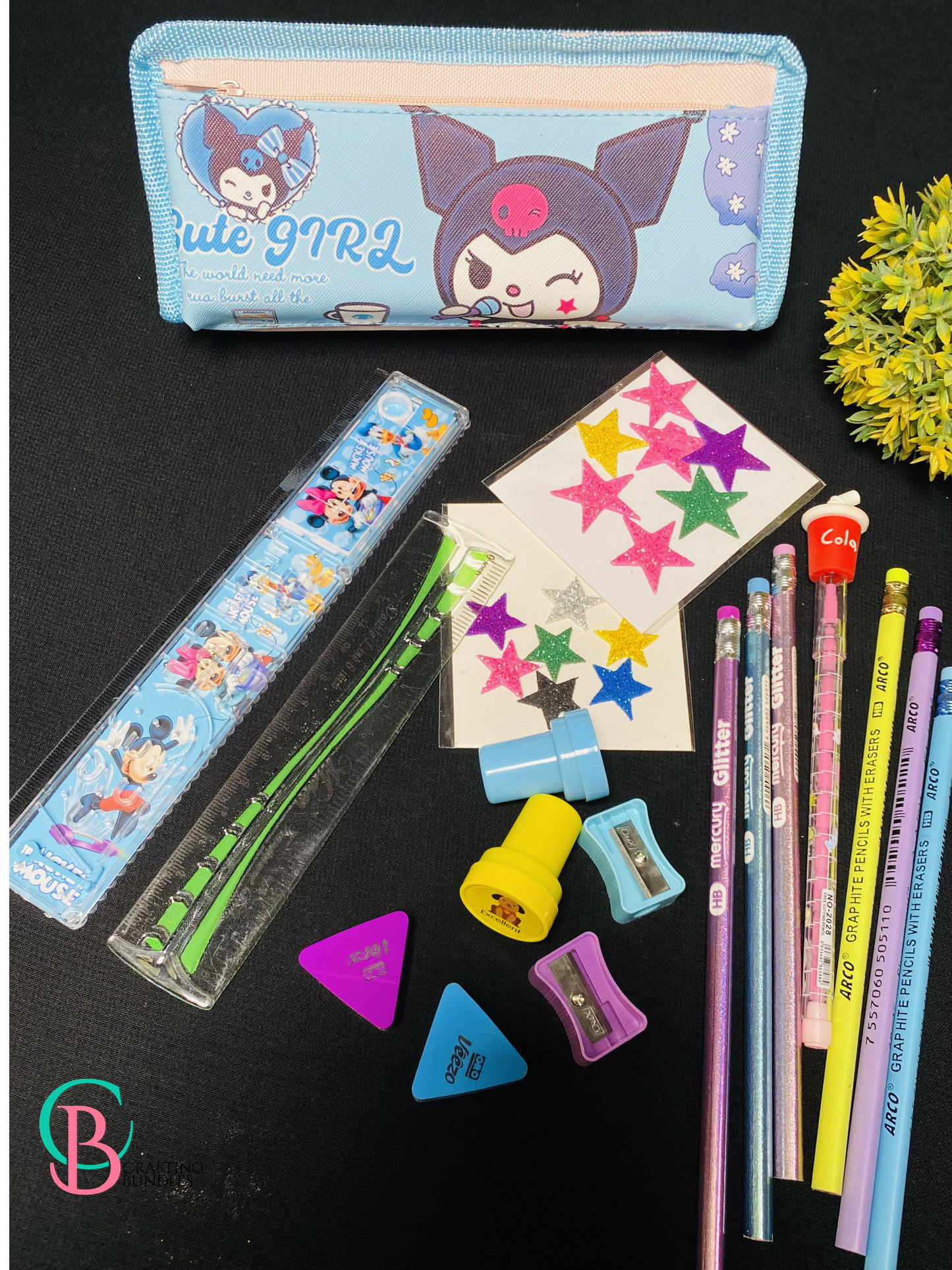 Kuromi Pouch With Stationery
