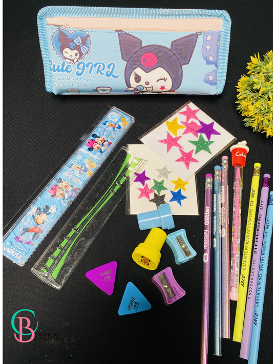 Kuromi Pouch With Stationery