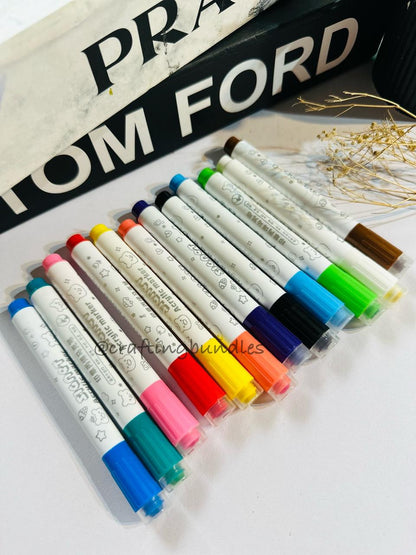 Fancy Acrylic Markers (12 Colors)