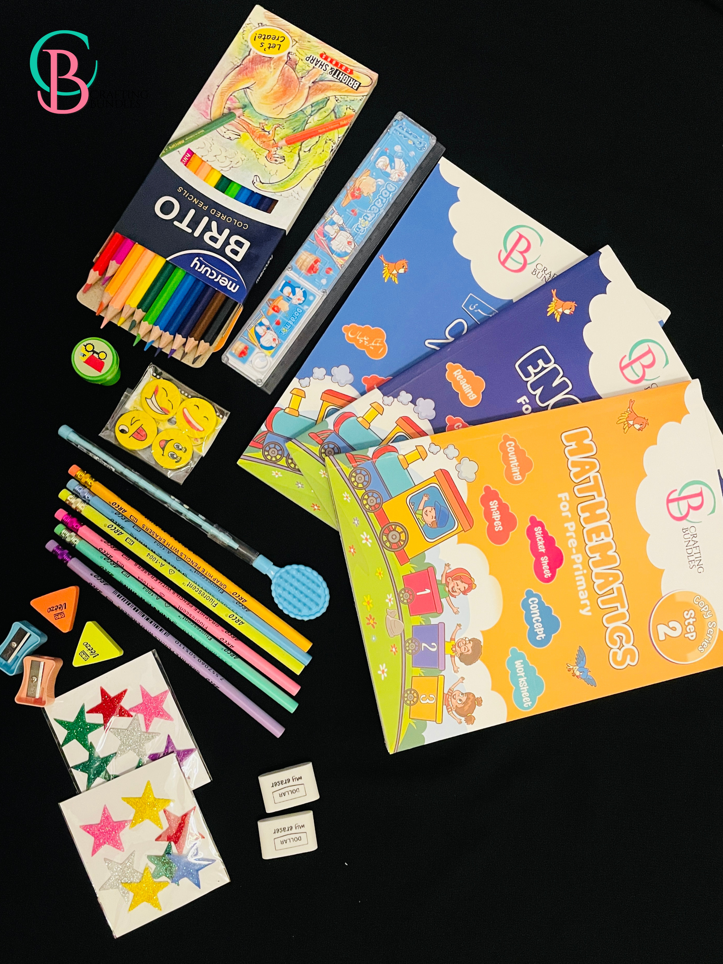 Pre School Books Bundle with Stationary