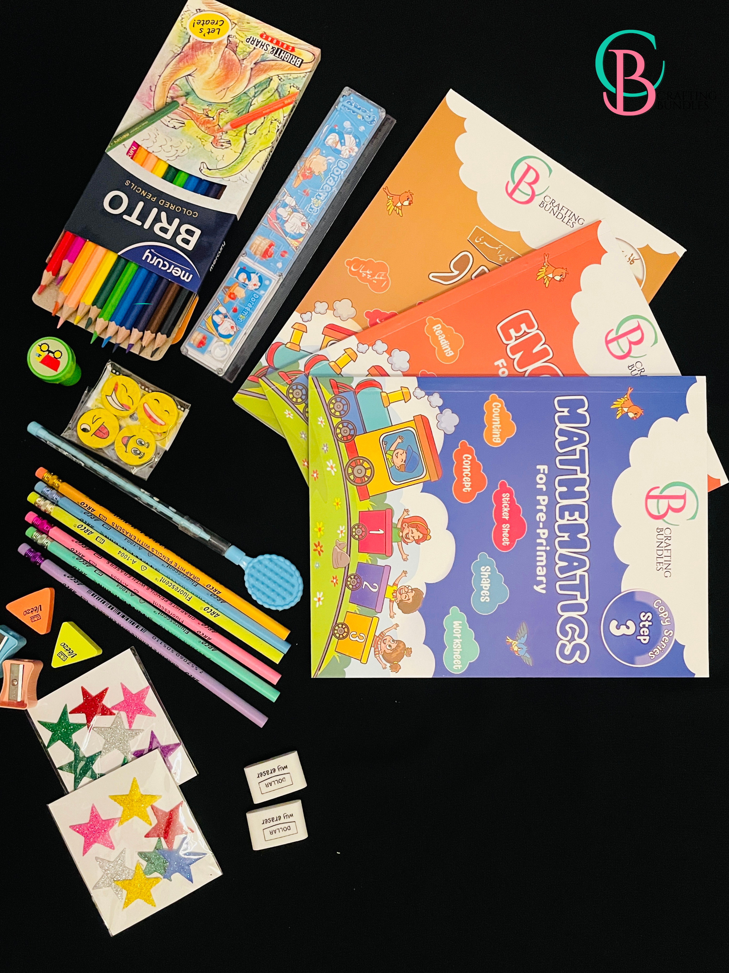 Pre School Books Bundle with Stationary